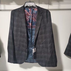 NWT Ted Baker Men's Dar Boucle Dinner Suit Jacket Black Blazer XL $525 BB436